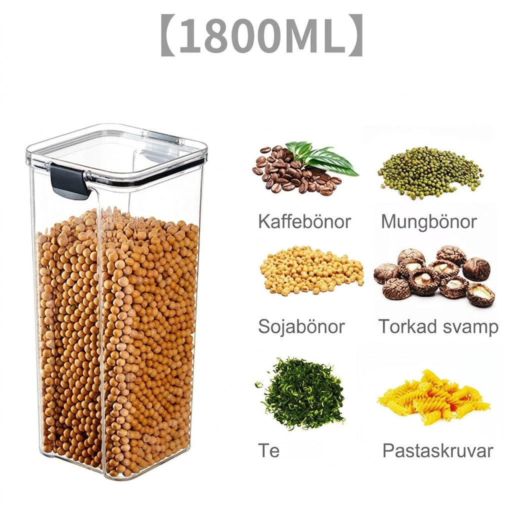 Lufttät förvaringsburk 1800 ml med sojabönor