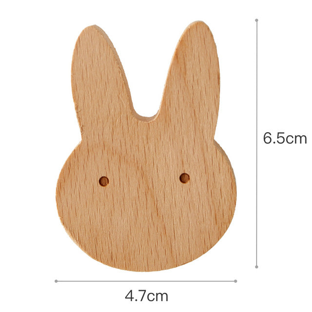 Väggkrok i trä formad som en kanin, 6,5 × 4,7 cm