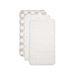 Nana Baby Burp Cloths | 100% Organic Muslin Cotton | Set of 3 (Ivory/Oatmeal)