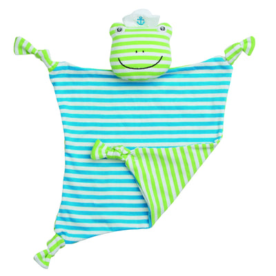 Apple Park Organic Farm Buddies - Skippy Frog Blankie Blanket Baby Toy for Newborns Infants Toddlers - Hypoallergenic 100% Organic Cotton