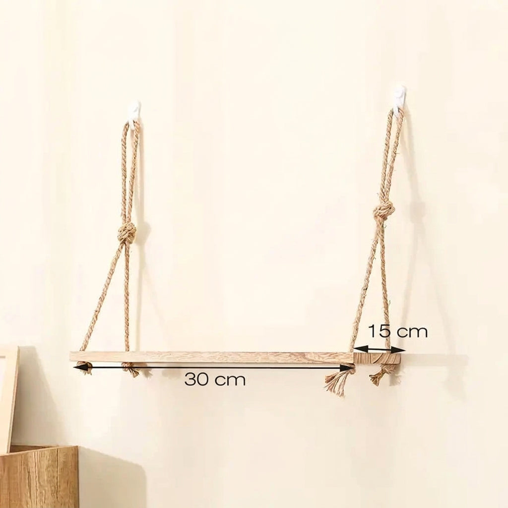 Vägghylla med ett hyllplan och mått 30 × 15 cm