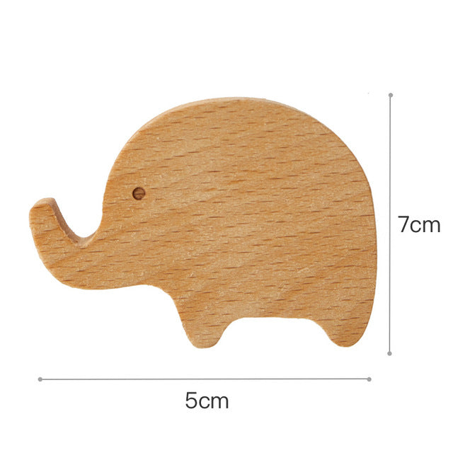 Väggkrok i trä formad som en elefant, 7 × 5 cm