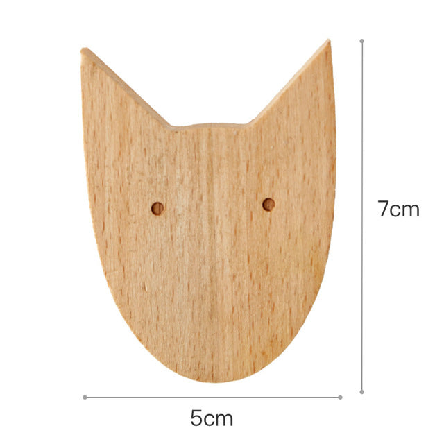Väggkrok i trä formad som en uggla, 7 × 5 cm
