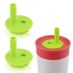 PEUTIER 2pcs Flexible Straw for Owala Kids Water Bottle 12/15oz Flower Pattern Soft Lid Straw Accessories for Owala Kids Insulation Stainless Steel Tumbler 12oz Plastic Bottle 15oz BPA-Free(Green)