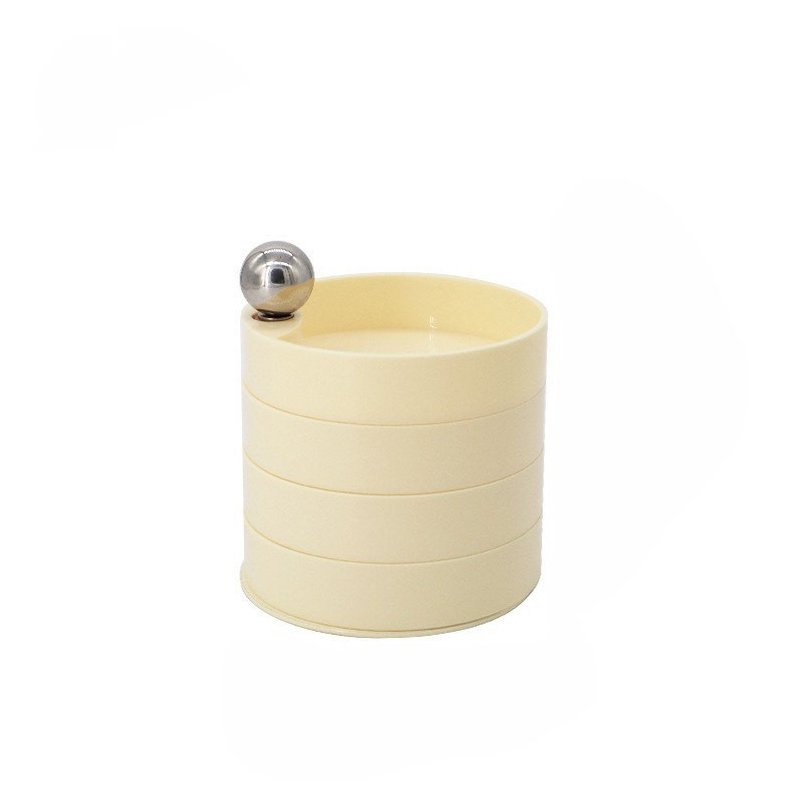 Beige roterande smyckeskrin